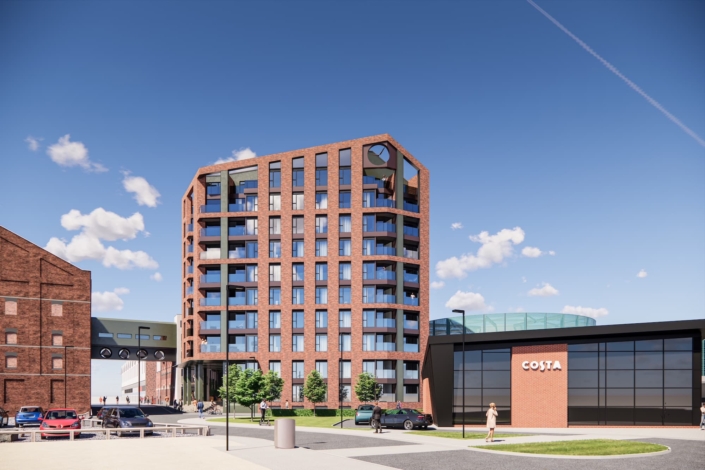 The Downings Apartment Building at Gloucester Docks CGI